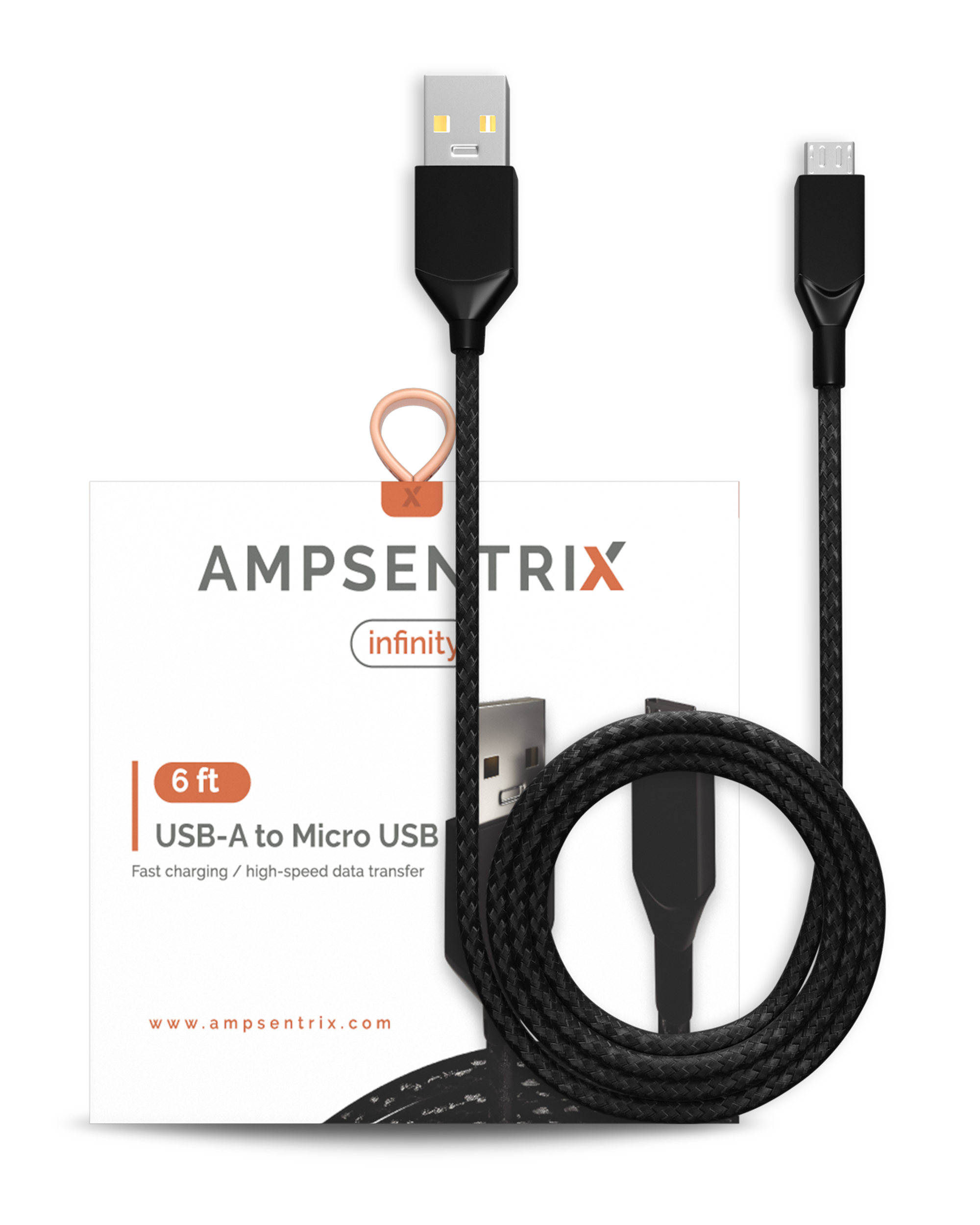 6 Ft Micro USB To USB Type A Cable